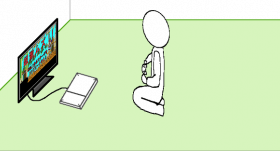 【GIMP】テレビやPCに画像が映っているようなイラストを描いてみた