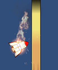 燃えるロケットのイラスト