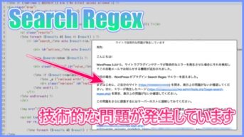 【Search Regex】技術的な問題が発生していますの対処法！コピペOK