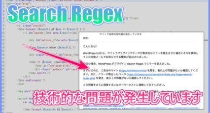 【Search Regex】技術的な問題が発生していますの対処法！コピペOK